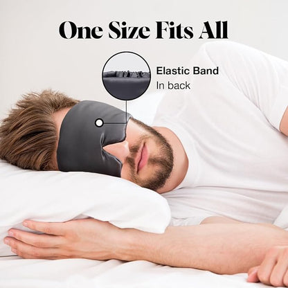 Kitsch Satin Sleep Mask - Eye Mask for Sleep, Softer Than Silk Satin Sleeping Mask Blindfold and Sleep Masks for Women and Men, Eye Care Travel Essentials - Charcoal Black
