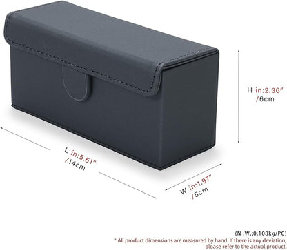 Leather Travel Jewelry Box, Portable Pocket Size Ring Box for Women, Mini Jewelry Travel Case Small Ring Holder Organizer with 12 Slots for purse(Grey)