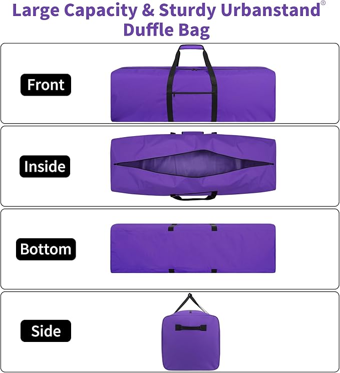 Urbanstand 52 Inch Large Duffle Bag for Travel Camping Sport Equipment Storage Bag with 2-way Lockable Zippers Purple