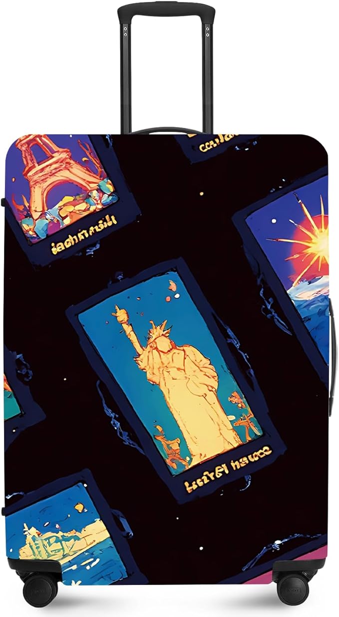 ANNA QUEEN Travel Luggage Cover Suitcase Protector Suitcase Cover Anti-Scratch,Stretchable Bag Cover Washable Durable Polyester with Elastic Hem with Zipper Closure