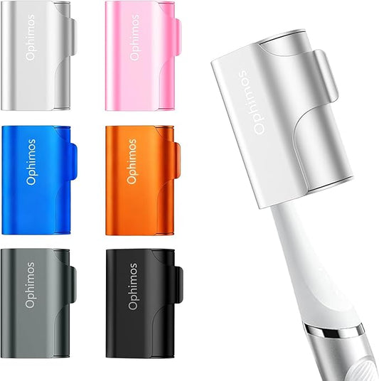 Aluminum Alloy Toothbrush Head Cover/Cap/Protector Case,Travel Toothbrush Covers Long-lasting Toothbrush Head Caps for Most Electric/Manual Brushes (Silver+Black+Pink+Blue+Grey+Orange, 6 pack)