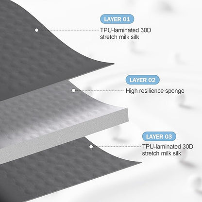 Larger Self-Inflating Airplane Seat Cushion for Long Flights – Portable Travel Cushion Airplane Seat - Memory Foam Travel Seat Cushion Providing Pressure Relief（Grey）