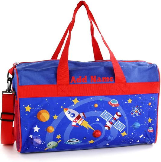 Personalized Kids 18 Inch Duffel Bag for Sports, Travel and Sleepover - Space