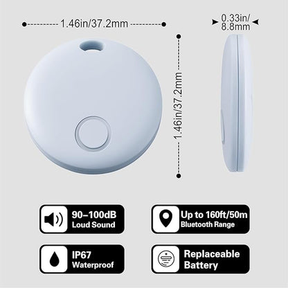 Reyke Air Tracker-4 Pack Smart Tag, Luggage Tracker Works with Apple Find My (iOS Only), Item Finder for Key, Backpack, Wallet, IP67 Waterproof