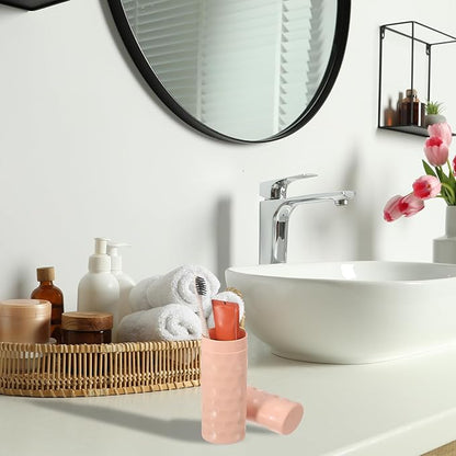 uxcell 2Pcs Travel Toothbrush Case, 8.1x2.8x2 Portable Travel Toothbrush Holder with Dot, Plastic Toothpaste Container for Bathroom, Gym, Business Trip, Camping, Sky Blue