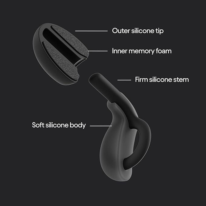 Loop Dream – Silicone/Memory Foam Earplugs for Sleep Comfort | Comfortable Ear Plugs for Muffling Snoring & Sleeping | Customized Fit | 27dB (SNR) Noise Reduction
