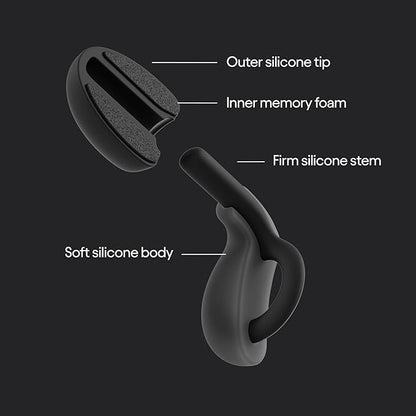 Loop Dream – Silicone/Memory Foam Earplugs for Sleep Comfort | Comfortable Ear Plugs for Muffling Snoring & Sleeping | Customized Fit | 27dB (SNR) Noise Reduction