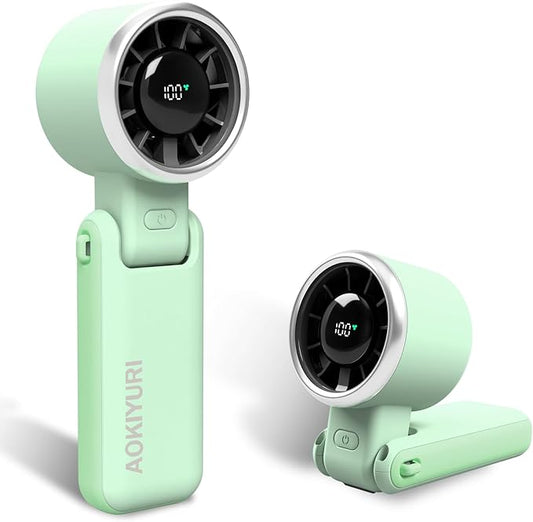 Foldable Handheld Fan | 5-Speed Turbo Blast | 16-Hour Runtime | Type-C Fast Charging | 3-in-1 Portable Design - Perfect for Travel, Camping, Office & Gifts