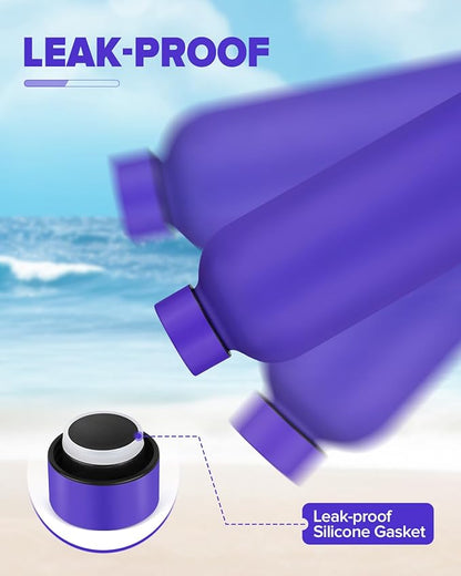 Insulated Water Bottle with Lid, 25 oz Reusable Leak-Proof Metal Stainless Steel Water Bottles for Travel, Sports, Gym, Outdoor (Dark Blue)