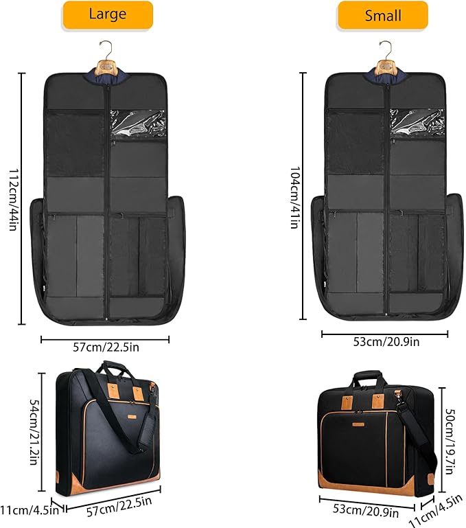 Noozion Garment Bag for Travel Large Carry On Suit Bag Hanging Travel Suit Bags Waterproof Suitcase Luggage Bag for Men Women Business Trips with Shoulder Strap