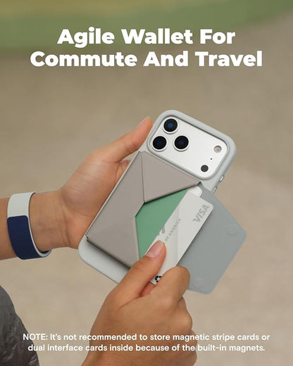 MOFT Magsafe Wallet, Slim Magnetic 8 - Card Holder, Snap Field Wallet with Pull to Access Design, RFID Blocking, MOVAS Veagn Leather Minimalist Travel Wallets for Men & Women, Taupe