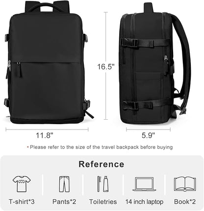 Travel Backpack For Women Airline Approved Carry On Backpack Flight Approved Waterproof Sports Luggage Backpack Casual Daypack Small Hiking Backpack Black Backpack