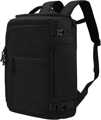 Carry On Travel Backpack Flight Approved Laptop Backpack Business Work Backpack for Women Men Large Capacity Casual Daypack with Wet/Dry Separation Pockets, Black