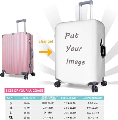 Custom Luggage Cover - Personalized Suitcase Cover - Elastic, Washable - Gift for Men & Women - Medium