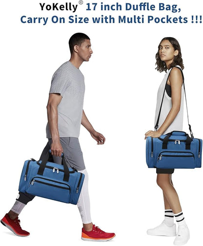 Small Gym Duffle Bag - 17 inch Carry On Weekender Bag for Travel Sport (17x10x9 in) - Royal Blue