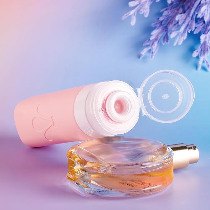 INSFIT 8 Pack Silicone Travel Bottles & Cream Jars with Toiletry Bag, 3oz Leakproof Containers & 2oz Jars with Waterproof Labels, BPA-Free Squeezable Toiletries Set for Shampoo, Lotion, Cosmetics