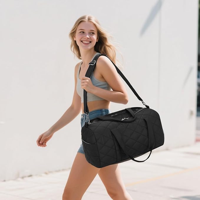 BLUBOON Duffle Bag Girls Kids Cute Gym Bag with Shoes Compartment & Wet Separation Waterproof Sports Overnight Travel Bag