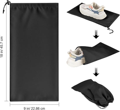LAKE OF FIRE 8 Pcs Single Shoe Bags for Travel - 18"X9" Packing Shoe Travel Bags for Suitcase, Shoes (Black)