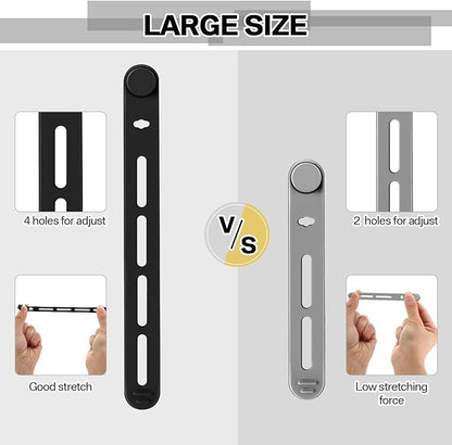 42 Pcs Silicone Cable Ties Reusable Cord Straps Multipurpose Elastic Cable Organizer for Bundling Fastening Earphone Phone Charger Home Office School (Black)