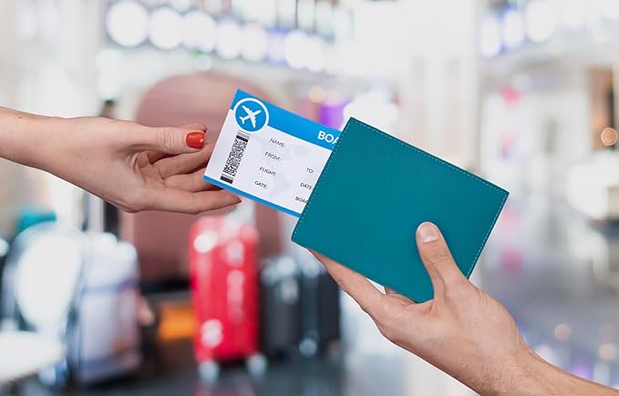 Teal RFID Genuine Leather Passport Wallet