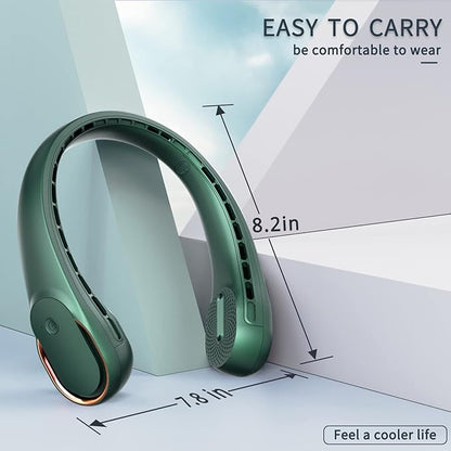 Neck Fan,Portable Bladeless Neck Fan, USB Rechargeable Personal Fan, 4000 mAh Battery Operated Wearable Fan, 3 Speeds Adjustable,Faster Cooling, Ultra Quiet, Suitable for Home, Office, Sports