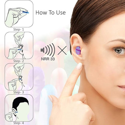 MOLDEX Soft Foam Earplugs Softies® Ear Plugs for Sleeping, Snoring, Work, Travel, Shooting -33dB Highest NRR Made in USA (Multi Color, 50 Pairs)