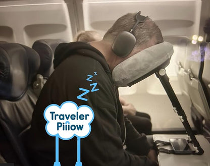 Neck Pillow for Traveling, Luxury Travel Neck Pillow for Airplane 100% Pure Memory Foam Adjustable Travel Pillow for Flight Sleep, Portable Plane Accessories, Light Grey