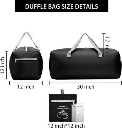 2 Packs Foldable Duffel Bag 30" / 75L Lightweight with Water Rresistant for Travel