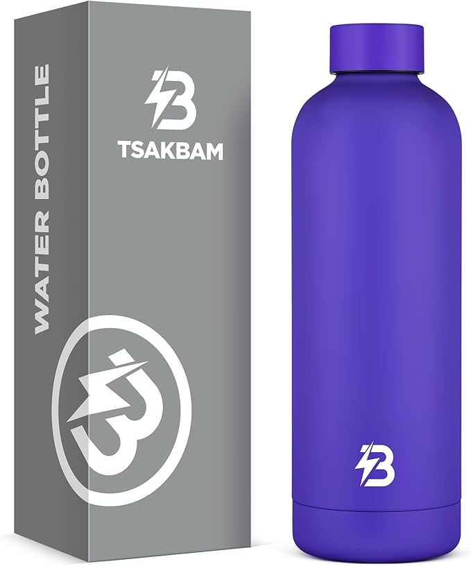 Insulated Water Bottle with Lid, 25 oz Reusable Leak-Proof Metal Stainless Steel Water Bottles for Travel, Sports, Gym, Outdoor (Dark Blue)