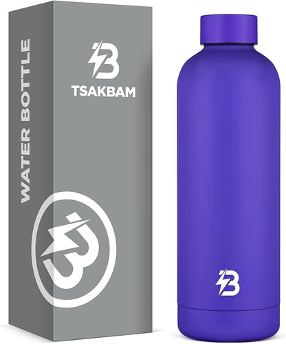 Insulated Water Bottle with Lid, 25 oz Reusable Leak-Proof Metal Stainless Steel Water Bottles for Travel, Sports, Gym, Outdoor (Dark Blue)