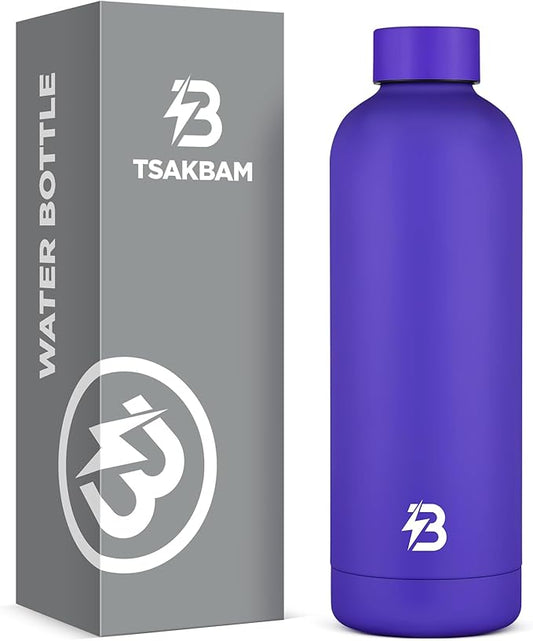 Insulated Water Bottle with Lid, 25 oz Reusable Leak-Proof Metal Stainless Steel Water Bottles for Travel, Sports, Gym, Outdoor (Dark Blue)