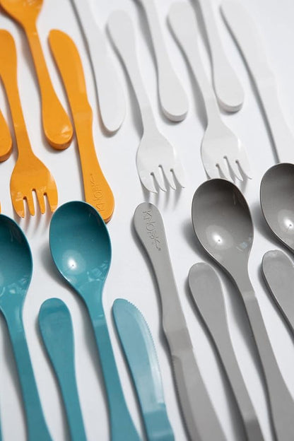 KNORK Eco 12 Piece (Fork, Knife, Spoon) Plant Based Bamboo Cutlery Reusable Flatware Set (Pack of 12)