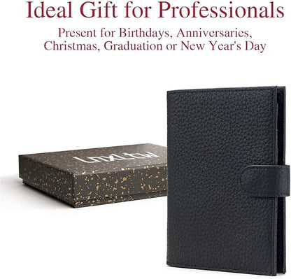 RFID Slim Passport Holder for Travel – Leather Passport Wallet for Women & Men with Card Slots, Zippered Coin Pocket, SIM Card Slot – Travel Passport Cover Case (Black)