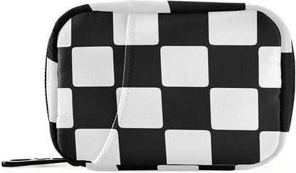 Pill Organizer Box Case Weekly Travel Pill Container Cute Pill Holder 7Day Vitamin Organizer Pill Dispenser Sorter Planner Storage Small Compact Checkerboard White and Black05