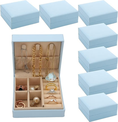 Bridesmaid Proposal Gifts Travel Jewelry Case Jewelry Travel Organizer Small Bachelorette party Jewelry Box Bridesmaid Gift Boxes Mini Storage Organizer Storage Box (6, Blue small)