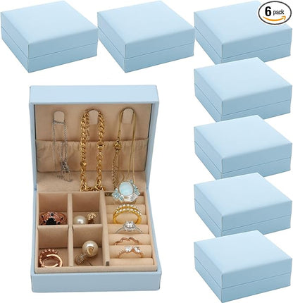Bridesmaid Proposal Gifts Travel Jewelry Case Jewelry Travel Organizer Small Bachelorette party Jewelry Box Bridesmaid Gift Boxes Mini Storage Organizer Storage Box (6, Blue small)