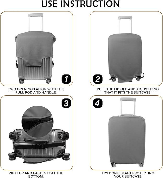 Luggage Suitcase Cover Protector Luggage Elastic Washable Baggage Covers Initial Cute Aesthetic for Unisex Women Girls Travel Trip S(19-21 inch)-Letter M