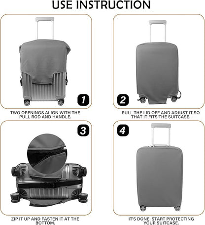 Luggage Suitcase Cover Protector Luggage Elastic Washable Baggage Covers Initial Cute Aesthetic for Unisex Women Girls Travel Trip XL(30-32 inch)-Letter I