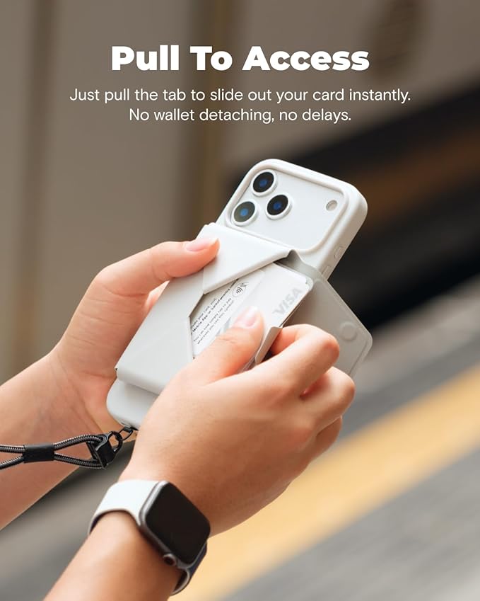 MOFT Magsafe Wallet, Slim Magnetic 8 - Card Holder, Snap Field Wallet with Pull to Access Design, RFID Blocking, MOVAS Veagn Leather Minimalist Travel Wallets for Men & Women, Misty Cove