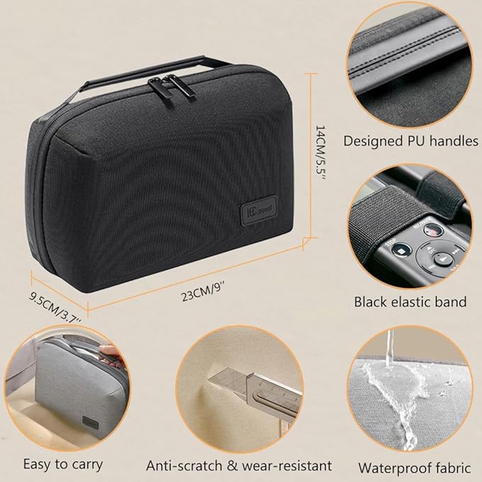 Kaxich Travel Electronics Organizer, Electronics Accessories Bag Portable Cable Organizer Case Waterproof Universal for Adapters Memory Cards, USB Cables (Beige)