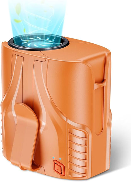 2025 Portable Personal Waist Fan& Neck Fan, 14000RPM Brushless Motor, 40H Runtime Rechargeable, 6-Speed Quiet Operation, Clip-On Personal Body Cooling for Camping/Worksites/Outdoor