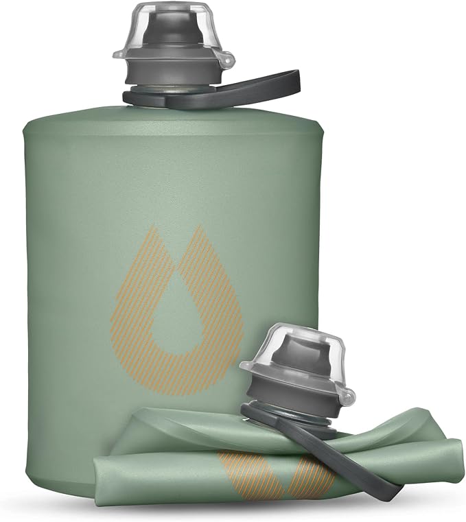 HydraPak Stow - Collapsible Backpacking Water Bottle (350ml, 500ml, 1L) - BPA Free, Ultra Light, Spill-Proof Twist Cap