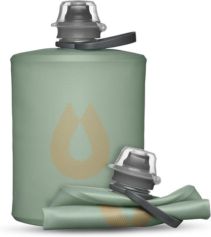 HydraPak Stow - Collapsible Backpacking Water Bottle (350ml, 500ml, 1L) - BPA Free, Ultra Light, Spill-Proof Twist Cap