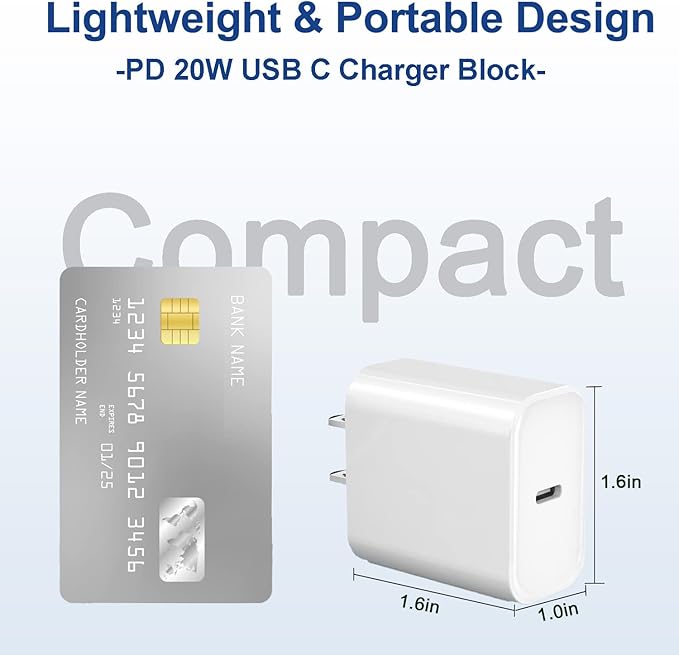 iPhone 17 16 15 Pro Max Charger Fast Charging 3Pack 20W Apple Fast Charger USB C Block with Cord for iPhone 17/17 Pro/17 Pro Max/17 Air/16/16e/16 Plus/16 Pro/16 Pro Max/15/15 Pro Max/iPad Pro/Air Pods