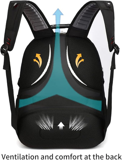 SHRRADOO Extra Large 50L Travel Laptop Backpack with USB Charging Port, College High School Backpack Airline Approved Business Work Bag Fit 17 Inch Laptops for Men Women,Red