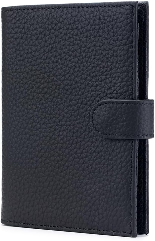 RFID Slim Passport Holder for Travel – Leather Passport Wallet for Women & Men with Card Slots, Zippered Coin Pocket, SIM Card Slot – Travel Passport Cover Case (Black)