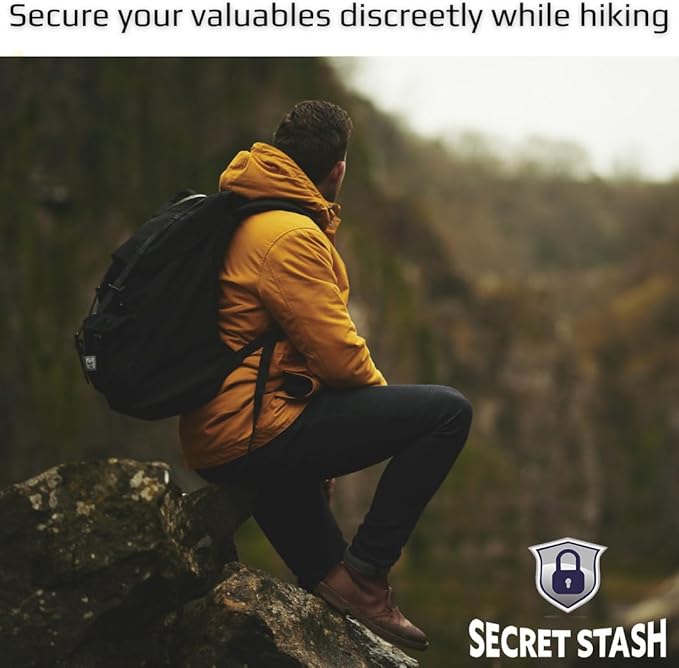 Security Money Belt with Hidden Money Pocket - Nylon Tactical Belt for Men & Women with Nonmetallic Buckle - Security Money Belt for Valuables, Cash, Passport - Cashsafe Anti-Theft Wallet, Large