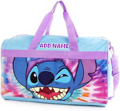 KishKesh Personalized Licensed Kids Duffel Bag – Durable, Customizable Name & Text, Ideal for Travel, School, Gym, Beach, or Overnight – Disney Stitch Design, 18" X 10.50" X 9.75"