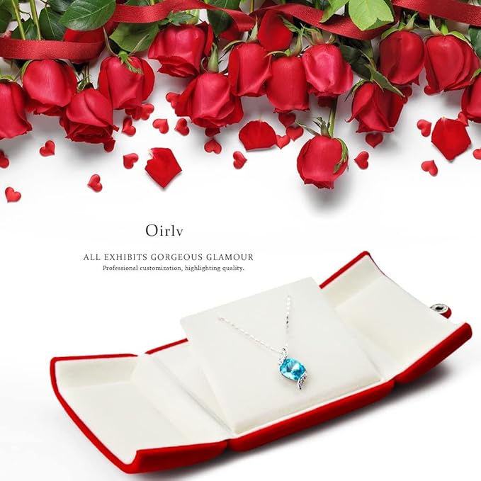 Oirlv Multifunctional Jewelry Box Velvet Pendant Necklace Gift Box Storage Case