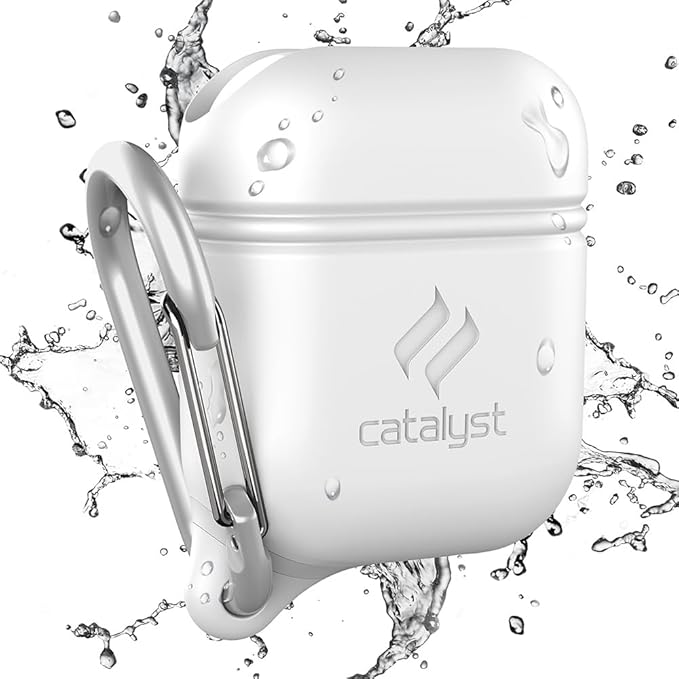 Catalyst Waterproof Case for AirPods 2nd Generation and AirPods 1st Generation - Wireless and USB-C Charging High Drop Protection AirPod Gen 2 and Gen 1 Case with Carabiner, One Piece Design